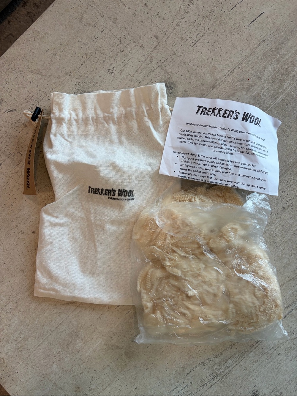 NWT Trekker’s Wool Australian Merino Wool Blister‎ Prevention Hiking Wool w Bag